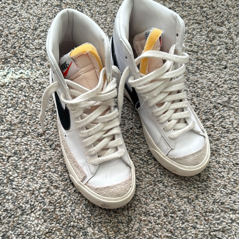 Nike White and Black High-Top Sneakers